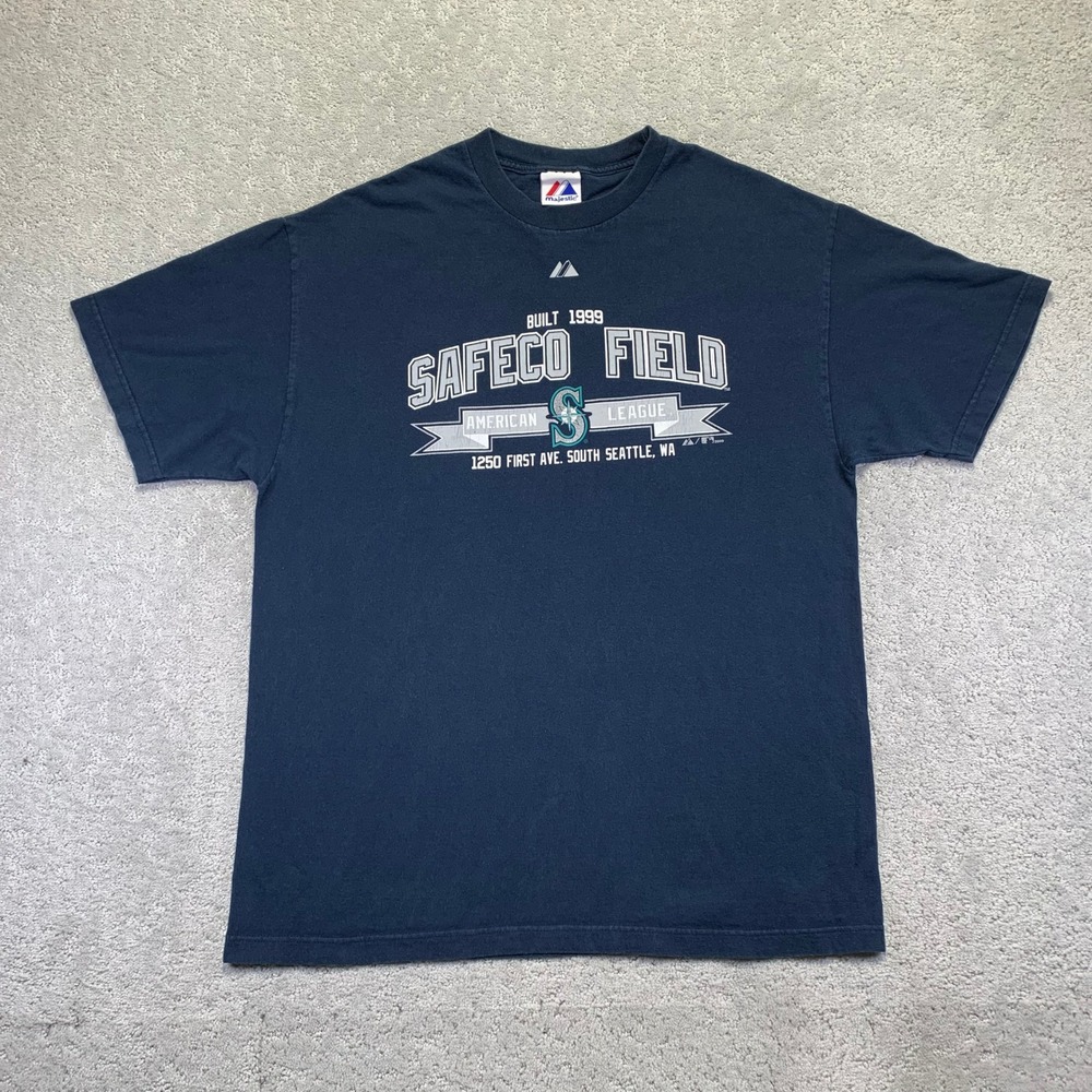 Majestic Seattle Mariners T Shirt Mens XL Safeco Field MLB‎ Baseball 2009 Y2k